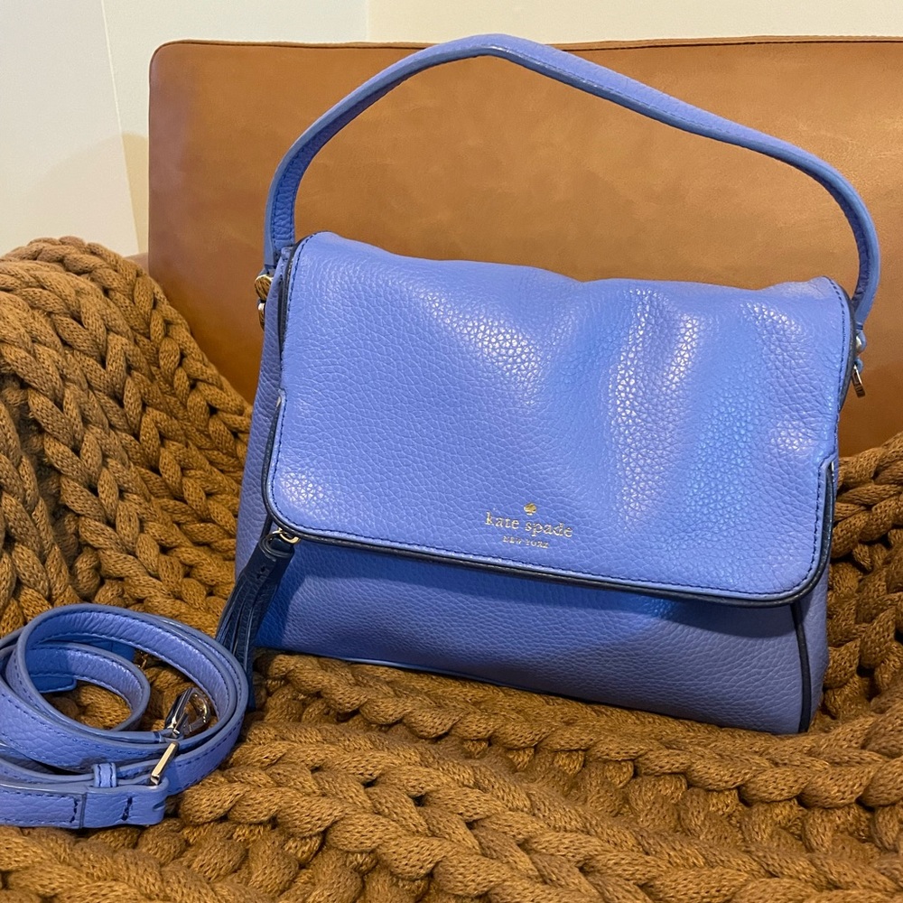 Kate Spade Periwinkle Flap Crossbody Bag with Top Handle